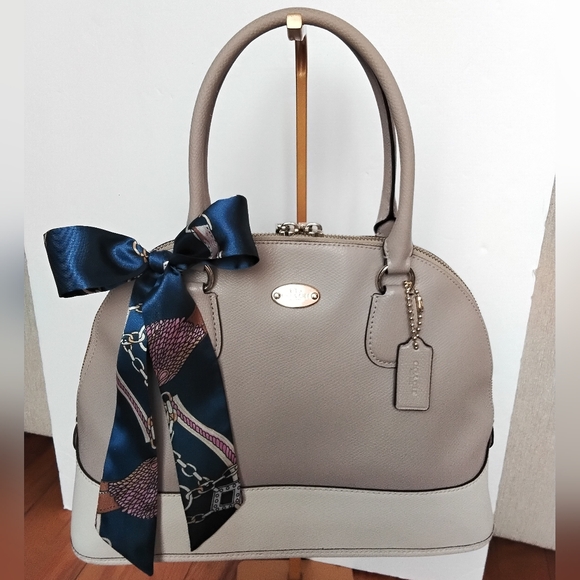 Coach Handbags - Coach Cross Grain Leather Cora Dome Handbag Color Block Tan NWOT